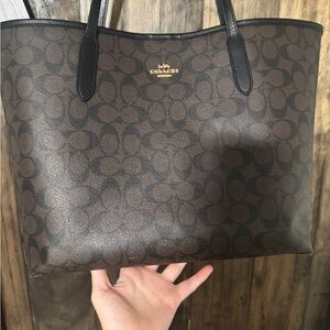 Coach Black and Brown Signature Tote